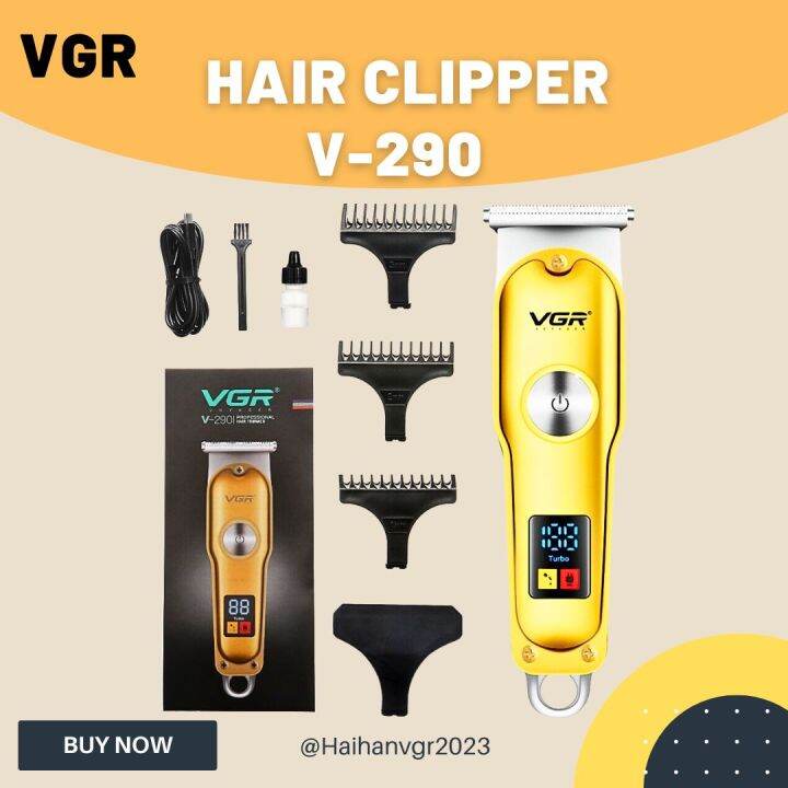VGR ปัตตาเลี่ยนตัดผมไร้สาย รุ่น V-290 มีจอ LED สีทอง (มีสินค้าพร้อมส่ง ...
