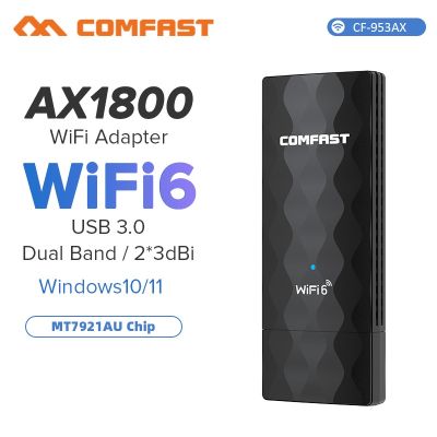 Comfast อะแดปเตอร์รับสัญญาณเครือข่ายไร้สาย 1800Mbps Usb 3.0 AP Wifi 6 Dual Band Wi-Fi 6 Lan Ethernet PC CF-951AX