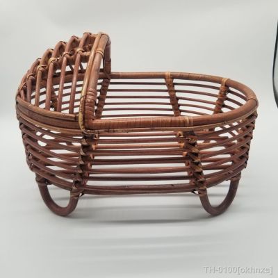 ☾▬ okhnxs Hand-Woven Rattan Basket para o Bebê Fotografia Props Foto Sofá Cadeira Cama Photo Studio Acessórios Produtos Recém-nascidos