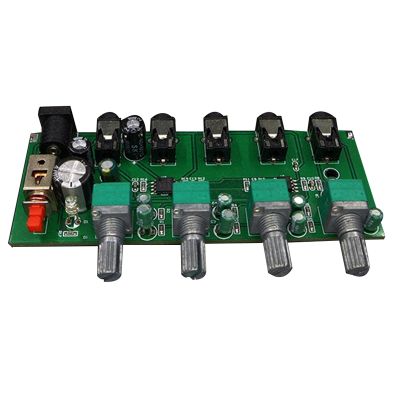 1 Piece Stereo Mixer (4 Input 1 Output ) Individually Controls Board DIY Headphones Amplifier Board Green DC12V