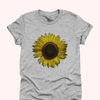 เสื้อยืดลาย ดอกทานตะวัน Sunflower มีหลายสี ไซส์ S - 2XL