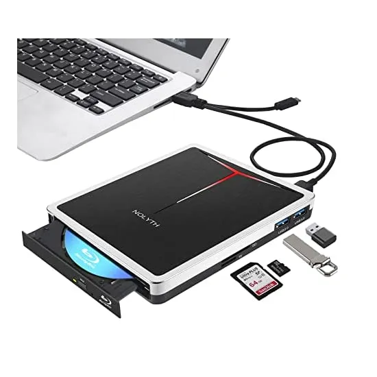 External Bluray Drive USB 3.0 TypeC Bluray DVD / CD / BD Drive Flat