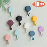 10PCS Self Adhesive Wall Hook Strong โดยไม่ต้องเจาะ Coat BAG ห้องน้ำประตูห้องครัวผ้าเช็ดตัวแขวน Hooks อุปกรณ์จัดเก็บข้อมูลภายในบ้าน-Wefdger