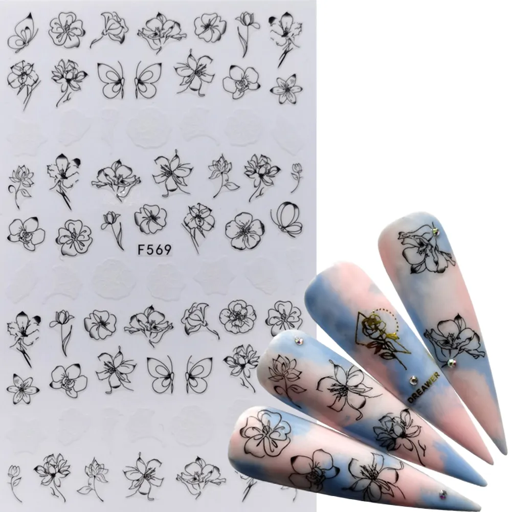 SAWU Comic Adhesive 3D Nail Sticker Foil Decals For Nails Sticker Art  Cartoon Nail Art Decorations Designs Tool | Lazada PH