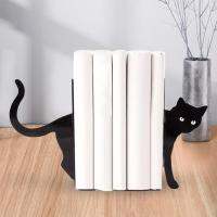 ศิลปินรวบรวมหนังสือแมวดำขาตั้งหนังสือกันลื่นสำหรับห้องนั่งเล่นในบ้านชั้นวาง
