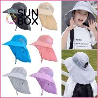 SUN BOX ฤดูร้อนฤดูร้อนฤดูร้อน ปรับได้ปรับได้ หมวกชายหาดหมวก ครีมกันแดดป้องกันแสงแดด ป้องกันรังสียูวี หมวกกันแดดหมวก หมวกบักเก็ตเด็ก หมวกปีกกว้าง