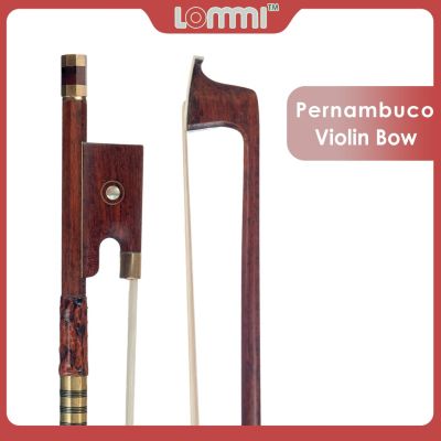 ：《》{“】= LOMMI Pernambuco Violin Bows 4/4 Full Size Snakewood Frog Parisian Eye Inlay White Mongolia Horsehair Fast Response Fiddle Bows