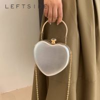 LEFTSIDE Heart-shaped Y2K Mini PU Glossy Crossbody Bags 2023 Luxury Korean Fashion Designer Handbags and Purses Cute Chain Bag