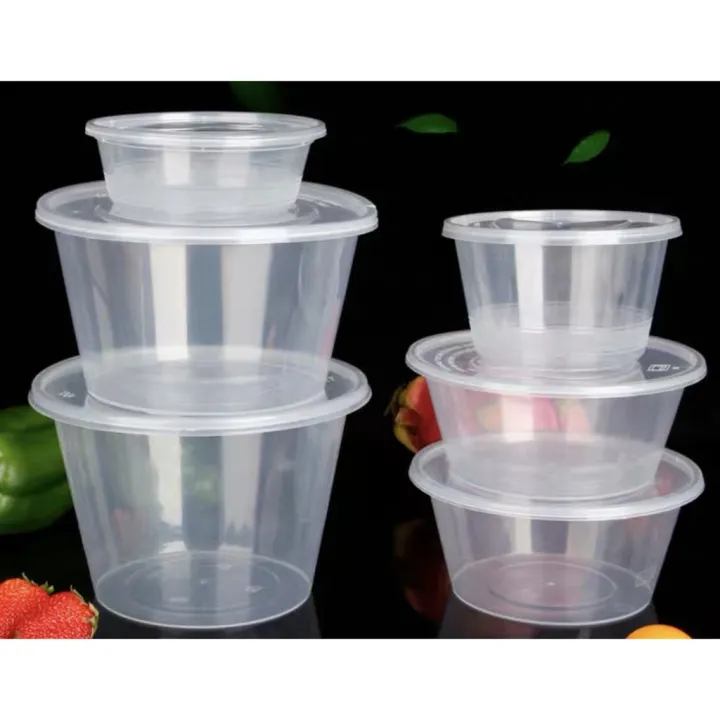 LARGE 2000ML-4800ML CLEAR ROUND microwaveable container (large sizes ...