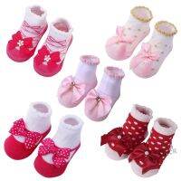 【hot sale】 ✵✱☽ C10 Sweet Lace Bowknot Baby Socks Princess Autumn Winter Warm Infant Toddler Ruffle Socks Soft Cute Dot Newborn Girl Floor Socks