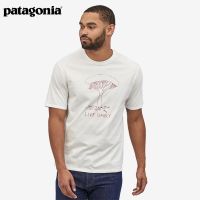 Patagonia เสื้อยืดแขนสั้นผู้ชาย,แฟชั่นคอกลมสบายผ้าฝ้ายบริสุทธิ์