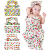 Baby Wrap Cloth Headband Set Rose Rabbit Ear Blanket Blanket Set ขายส่งผ้าห่มทารกแรกเกิด Baby Swaddle