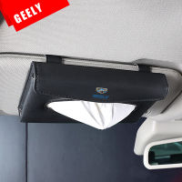 PU Leather Car Sun Visor Tissue Box Holder for Geely EMGRAND Atlas Coolray EC7 EC8 GS GC2 GC5 GC6 GC7 GX2 Interior Accessories