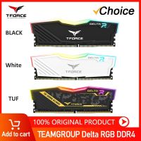 TEAMGROUP Delta RGB DDR4 8GB 16GB 32GB 3000 3200 3600MHz โมดูลหน่วยความจำของแรมเกมเดสก์ท็อปสีขาว/ดำ/กระจุก