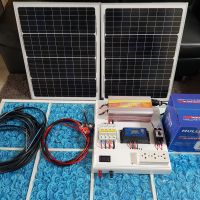 ชุดโซล่าเซลล์ แปลงไฟ 12v to220V 3000W แผง100W +แบต12v40A ระบบต่ำตัดAc