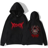 Jaket Bertudung Mengamuk Griffith Kaus Anime Jepang Gaya Gotik Manga Pullover Fashion Lengan Panjang Pria Hitam Ukuran Besar Harajuku Size Xxs-4Xl