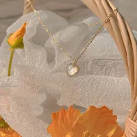 Fashion Jewelry Shop INS Senior Heart Necklace Women Transparent Zircon Pendant Student Gold Color Necklaces
