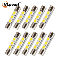 NLpearl คุณภาพสูง 29 มม. 3SMD 5050 LED รถยนต์ C5W ในร่มโดมแขวนแร็คแต่งหน้ากระจกบังแดดหลอดไฟ DC12V