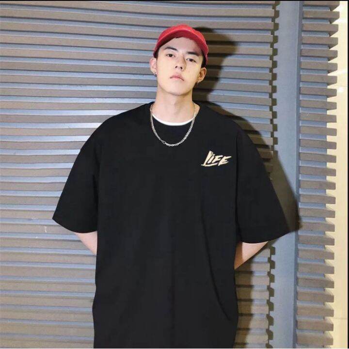 korea-mens-t-shirt-oversized-letters-printed-t-shirt-short-crew-neck-sleeve-t-shirt-couple-shirt