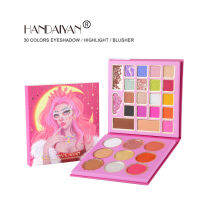 HANDAIYAN 30สีส่องแวววาวผิวด้านไฮไลท์บลัชอายแชโดว์แวววาวพาเลทสำหรับแต่งหน้าแต่งหน้ากันน้ำยาวนานสีสูง