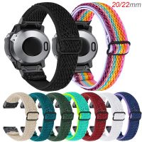 สายนาฬิกา Elatic Nylon ใหม่ 20 22 มม. สําหรับ Garmin Fenix 7 6S 5 Plus Approach S62 S60 สายนาฬิกาถัก Correa สําหรับผู้บุกเบิก 945 935