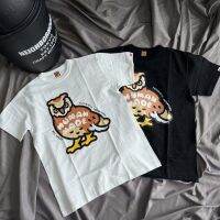 [High Quality] Japan HUMAN MADE23 new owl short-sleeved T-shirt loose slub cotton summer