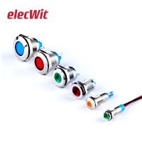 Mini 5pcs LED metal indicator light stainless steel power signal lamp 6 8 12 16 19 22MM red and green dual-color 12V24V