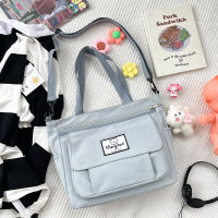 Fashion Girl Large Capacity One Shoulder Crossbody Bag Korean Nylon Waterproof Cute Schoolgirl Bookbag Kawaii Ladies Handbag New