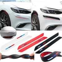 Car Front Rear Bumper Protector Corner Guard Scratch Strip Sticker Rubber Black Auto Bumper Protection Adhesive Plate Universal Wires  Leads Adapters