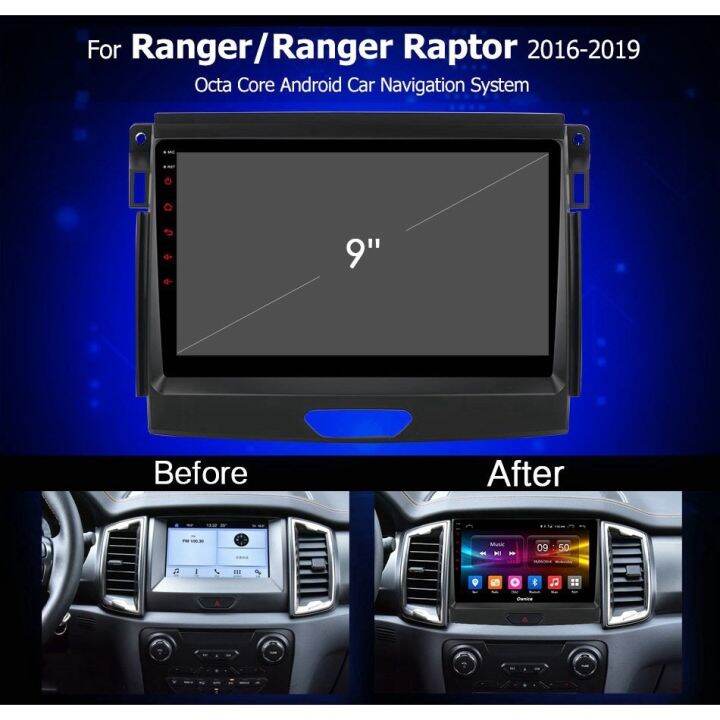 ford-ranger-xlt-15-18-ฟอร์ดเรนเจอร์-ram2gb-rom16gb-rom32gb-ขนาด9นิ้ว-รับไวไฟ-ดูยูทูปได้-แบบใช้แผ่น-เครื่องเสียงรถยนต์