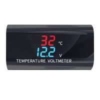 DC 12V LED Digital Temperature Sensor Voltmeter 0.28 inch Dual Display Thermostat Voltage Meter Tester For Car Motorcycle