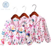 LS New Cartoon Flamingo Jacket Children S Printed Hooded Jacket Zipper Shirt