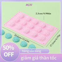 ?【HOT SALE】MUXI แม่พิมพ์เค้กซิลิโคน15ช่องแม่พิมพ์รูปกุหลาบ1ชิ้น