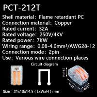ขั้วต่อแบบพุชอินพุต3 212ตัวเชื่อมเดินสายประกบสปริงตัวนำขนาดกะทัดรัดอเนกประสงค์ที่เชื่อมต่อสายไฟเร็วขนาดเล็ก Spl-2