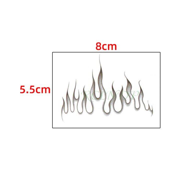 สติกเกอร์รอยสักชั่วคราวกันน้ำรอยสักแบบด่วนรอยสักปลอมลายเปลวไฟศิลปะบนร่างกายขนาดเล็กสำหรับเด็กผู้ชายและผู้หญิง
