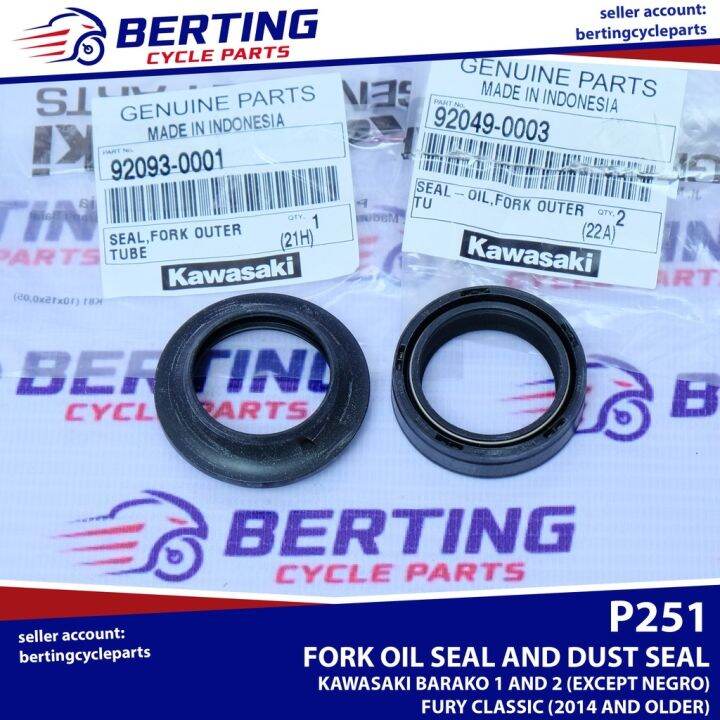 Fast Ship Fork Oil Seal Dust Seal Kawasaki Barako B1 B2 Fury Classic