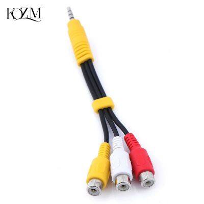 1 Buah 3.5Mm Aux Male Stereo Ke 3 RCA Female Audio Video AV Adapter Cable untuk Video dan Audio Playback Kinerja Tinggi