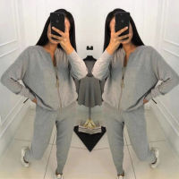 Luxury Brand Women Autumn Winter Knitted Suit High Elasticity Zipper Half High Collar 2-Piece Set Khaki Grey Black With Label