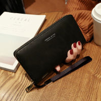 CGCBAG Women Long Wallet Vintage Solid Multifunctional Zipper Card Holder Female High Quality Leather Purses Women Money Clip
