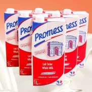 Sữa Tươi Không Béo ít béo nguyên kem Tiệt Trùng Promess 1L -Hộp Pháp