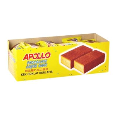 ขนมเค้กเคลือบ APOLLO รสช็อกโกแลต แพค 24 ห่อ