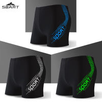 SBART Swimming trunks mens professional training slim mens boxer large size swimming trunks sexy quick-drying mens hot spring swimsuit