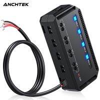 Anchtek 12V Motorcycle Fuse Box Universal Automotive Fuse Block with 4 Circuits Low Profile Mini Blade LED Indicator Fuse Holder Fuses Accessories