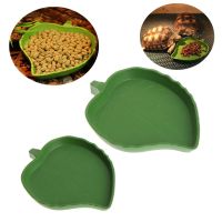 【HOT】 PETS MART mall 2 Pcs Leaf Shape สัตว์เลื้อยคลานอาหารจานชามหนอนดื่มกินอาหาร Feeder สำหรับงู Lizard Gecko เต่า Reptiles