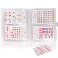 ☽ Nail Stickers Notebook Large Capacity Exhibition Photo Album Card Package Button Type Manicure Sticker Storage Book