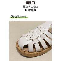 Baotou Roman Sandals Female Weave 2021 New Summer Net Red Super Fire Student Black R Small Square