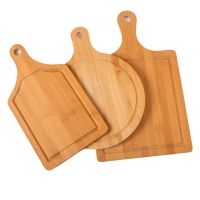 【YD】 New Round Cutting Board With Handle Wood Food Pizza Bread Fruit Can