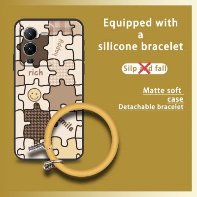 cute advanced Phone Case For VIVO S15 5G hang wrist couple cartoon liquid silicone ultra thin Cartoon funny Back Cover