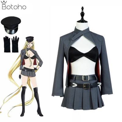 AEOZAD Anime Noragami Bishamon คอสเพลย์เครื่องแต่งกาย para Mulheres เกมสาว เซ็กซี่ Cape Casaco Tops de Tubo saia Chapéu Terno Uniforme Festa Halloween Novo