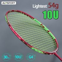 ALP TS 10U 54g Max 35Lbs Super Light 100 Full Carbon Fiber Pro Badminton Racket With Tied String Red Reket Professional Racquet Raket Badminton For Training